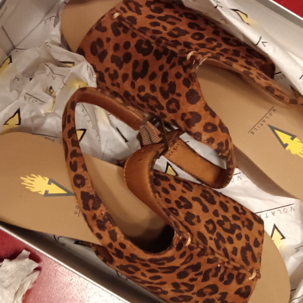 Volatile Tan Leopard Sandals
